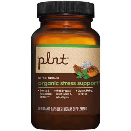 plnt Organic Stress Support Herbal Capsules with Mushrooms