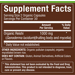 Supplement Facts label for Organic Reishi Immune Support capsules 1000 MG