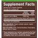 Supplement Facts label for Organic Lions Mane organic capsules 1000 MG