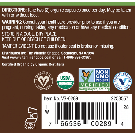 Directions for The Vitamin Shoppe Organic Cordyceps Formula