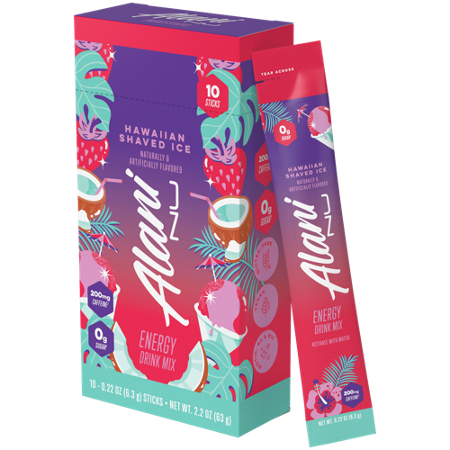 Alani Nu Energy Sticks Hawaiian Shaved Ice box front