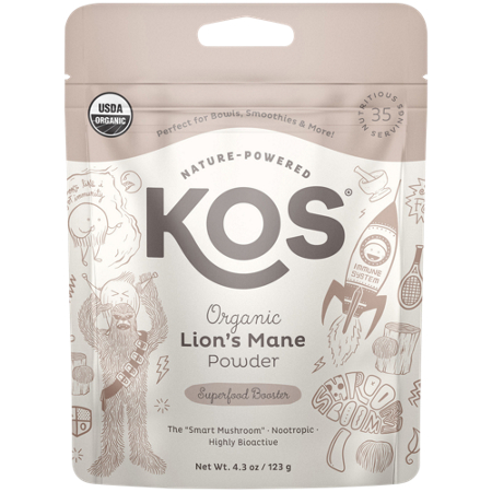 KOS Naturals Organic Lion's Mane Powder front pouch