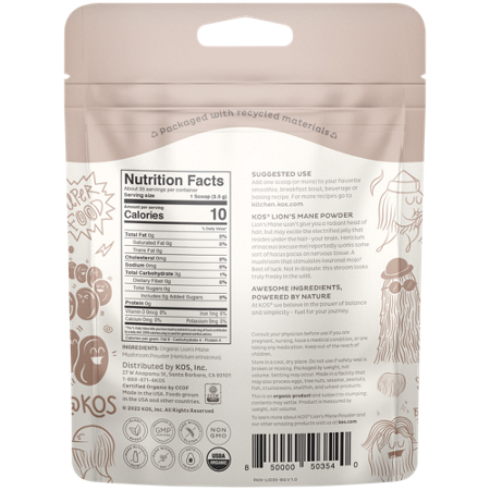 KOS Lions Mane Powder Superfood with Nootropics