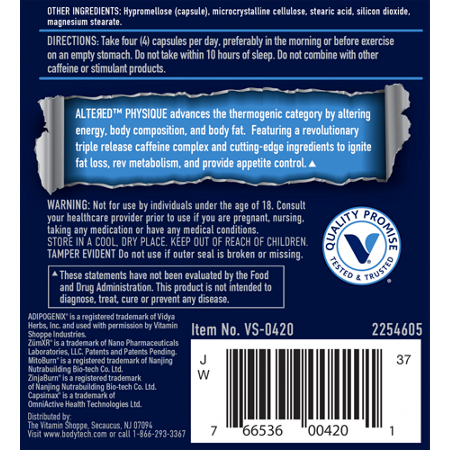 Directions for Altered Physique Thermogenic Metabolism Igniter