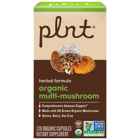 plnt Organic Multi-Mushroom Herbal Formula box front
