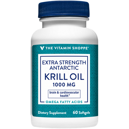 The Vitamin Shoppe Extra Strength Antarctic Krill Oil softgels bottle front
