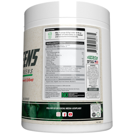 OxyGreens Daily Super Greens Strawberry Margarita container back