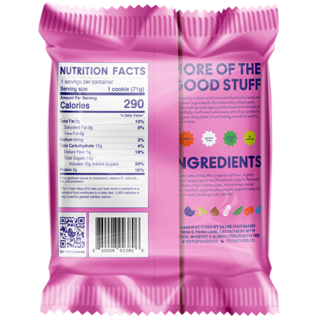 Plant-Based Cookie Sea Salt Chocolate Chip package back