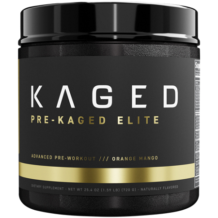 Pre-Kaged Elite Pre-Workout Orange Mango powder front