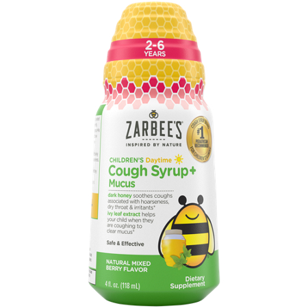 Zarbees Children's Daytime Cough Syrup Mucus bottle front