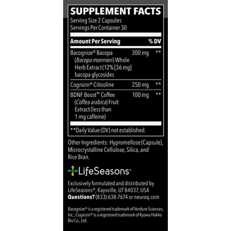 Label for Life Seasons NeuroQ Performance Capsules