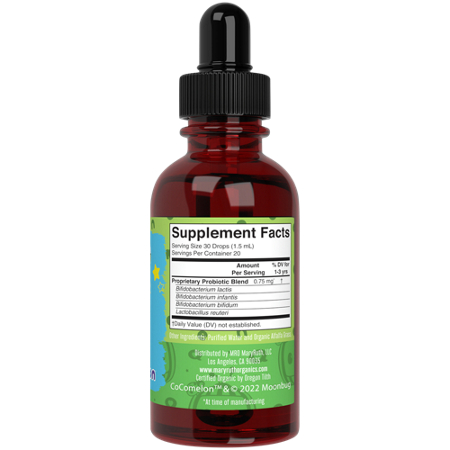 MaryRuth's CoComelon Toddler Probiotic Label