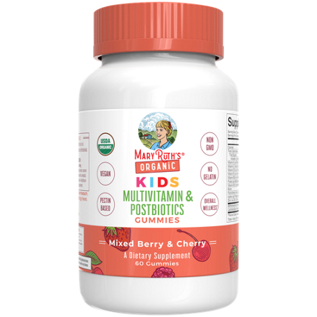 MaryRuth's Organic Kids Multivitamin and Postbiotics Gummies bottle front