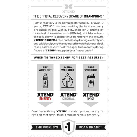 Xtend The Original BCAA Muscle Recovery + Electrolytes Red Cherry label view 4