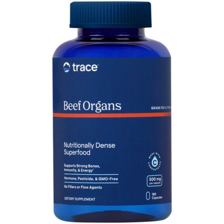Trace Minerals Research Grass Fed Beef Organs capsules 500 MG front
