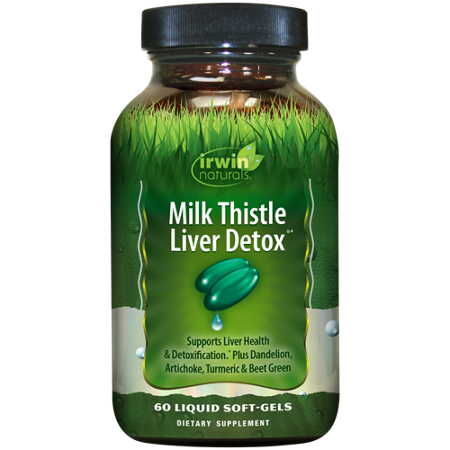 Irwin Naturals Milk Thistle Liver Detox softgels bottle front