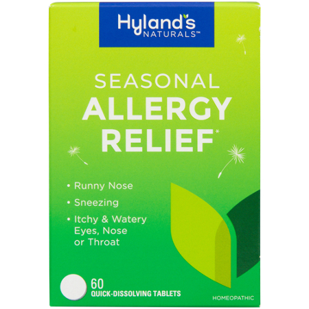 Hylands Naturals Seasonal Allergy Relief Tablets box front