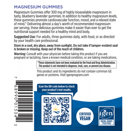 Directions for Nordic Naturals Magnesium Gummies
