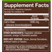 Supplement Facts label for plnt Cats Claw 1000 MG capsules
