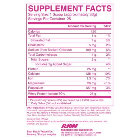 Supplement Facts label for CBUM Series Itholate Protein Powder Birthday Cake