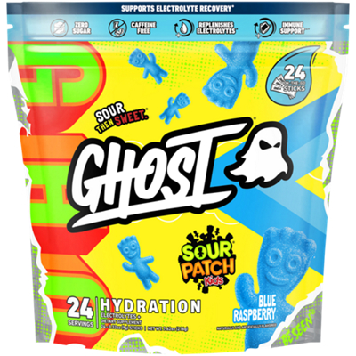 GHOST Hydration Mix - SOUR PATCH KIDS BLUE RASPBERRY (24 Sticks)