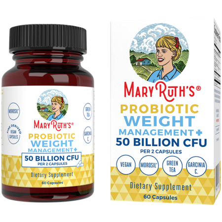 Mary Ruth's Probiotic Weight Management capsules bottle and box front