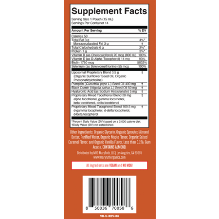 MARYRUTHS Hair Care Liposomal Liquid Packets label