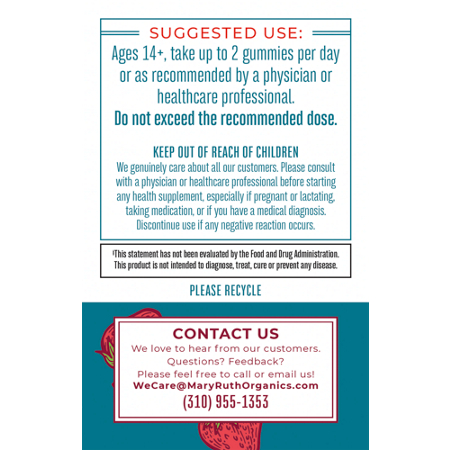 MARYRUTH'S Hair Skin & Nails Gummies Directions