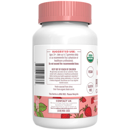 MARYRUTH'S Organic Probiotic Gummies Strawberry view 4