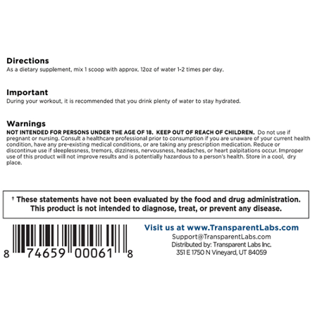 Directions for Hydrate Electrolyte Formula Tropical Punch