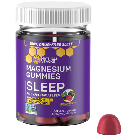 Natural Stacks Sleep Magnesium Gummies bottle front