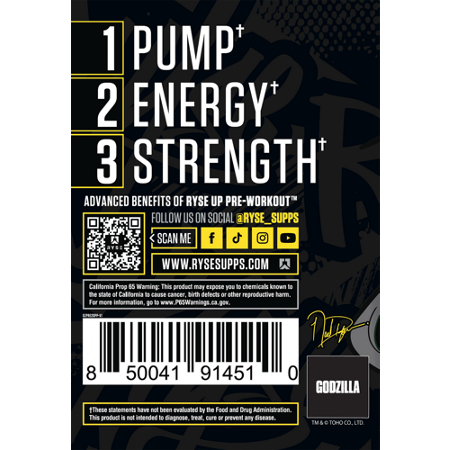 Godzilla Pre-Workout Passion Pineapple label view 4