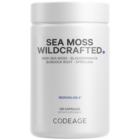 Codeage Raw Wildcrafted Irish Sea Moss capsules bottle front