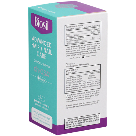 BioSil Advanced Hair & Nail Care with Biotin capsules view 3