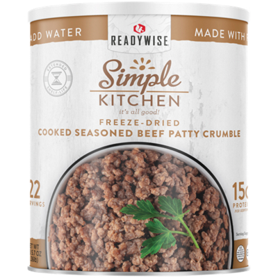 Simple Kitchen Freeze-Dried Meats - Seasoned Beef Patty Crumble