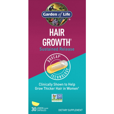 Garden of Life Hair Growth capsules box front