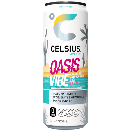 Celsius Sparkling Energy Drink Oasis Vibe can front