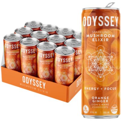 Sparkling Mushroom Elixir Energy & Focus Drink - Orange