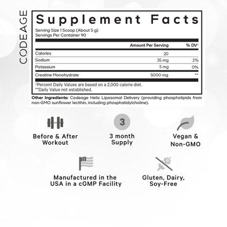 Label for Codeage Liposomal Creatine Monohydrate Powder