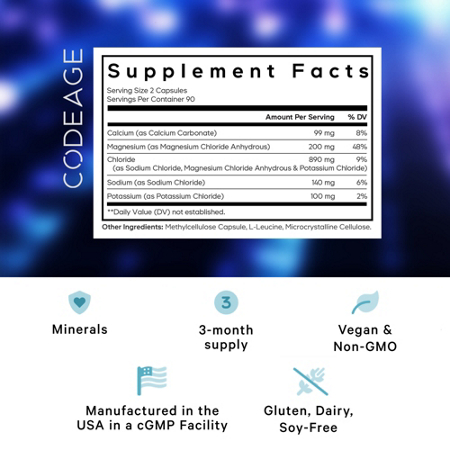 Supplement Facts label for Codeage Keto Electrolytes with Magnesium