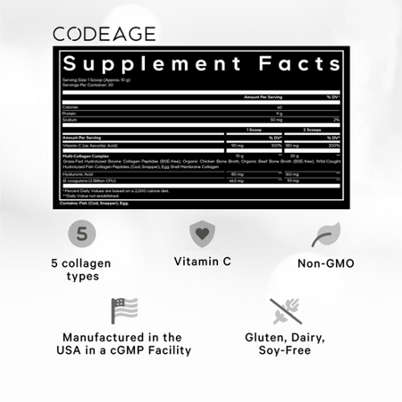 Label for Codeage Multi Collagen with Probiotics & Vitamin C