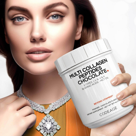 Multi Collagen Peptides Protein Powder Chocolate Cocoa jar view 6