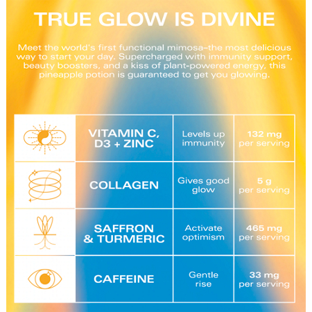 True Glow chart for Kin Euphorics Drink Actual Sunshine