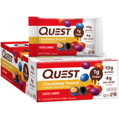 Quest Coated Candies - 10g Protein - Chocolatey Peanut (12 Packs)