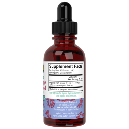 Supplement Facts for MARYRUTH'S Sea Moss Liquid Drops