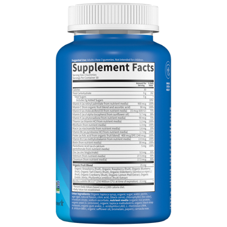 Supplement Facts for Garden of Life Men's Multivitamin Gummies