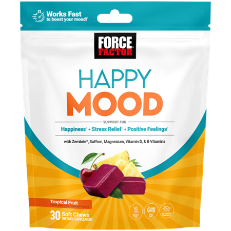 Force Factor Happy Mood Soft Chews Tropical Fruit bag front