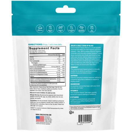 Force Factor Happy Mood Soft Chews Tropical Fruit back