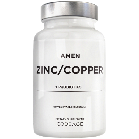 Amen Zinc Copper Probiotics vegetable capsules front