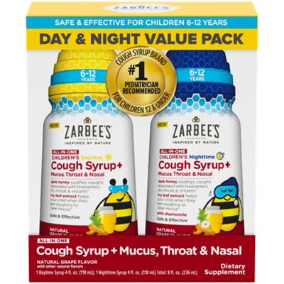 Zarbee's Cough Syrup+ Day and Night Value Pack - Grape